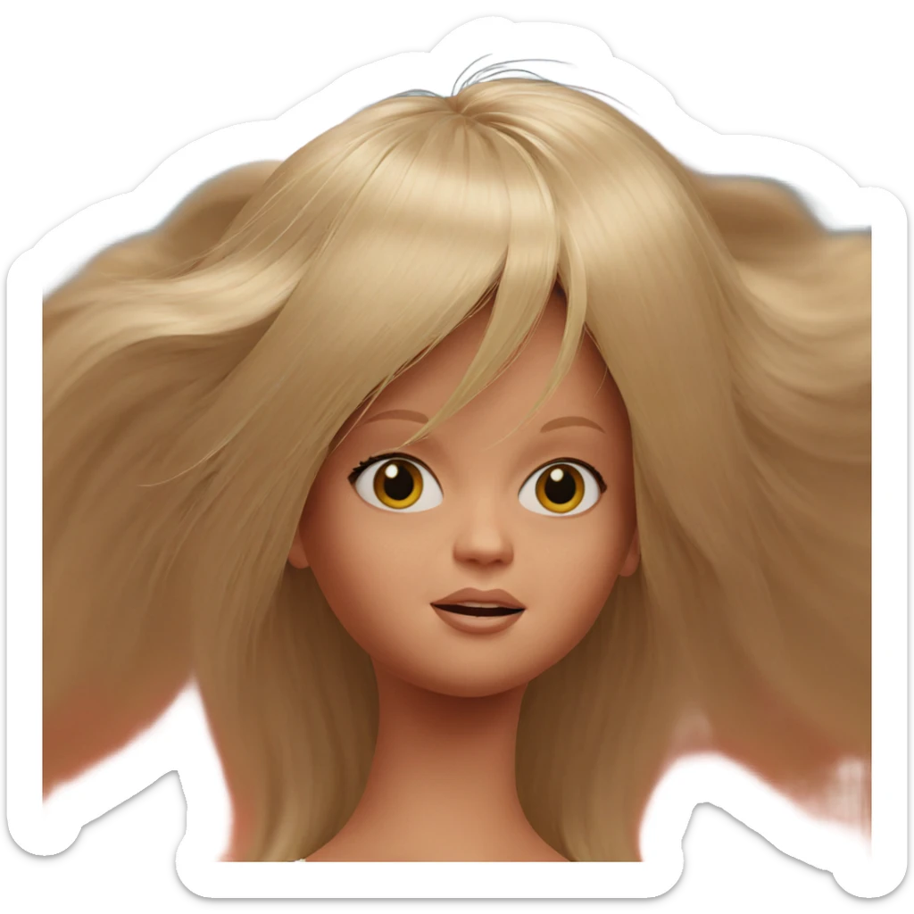 blonde girl with long hair sticker