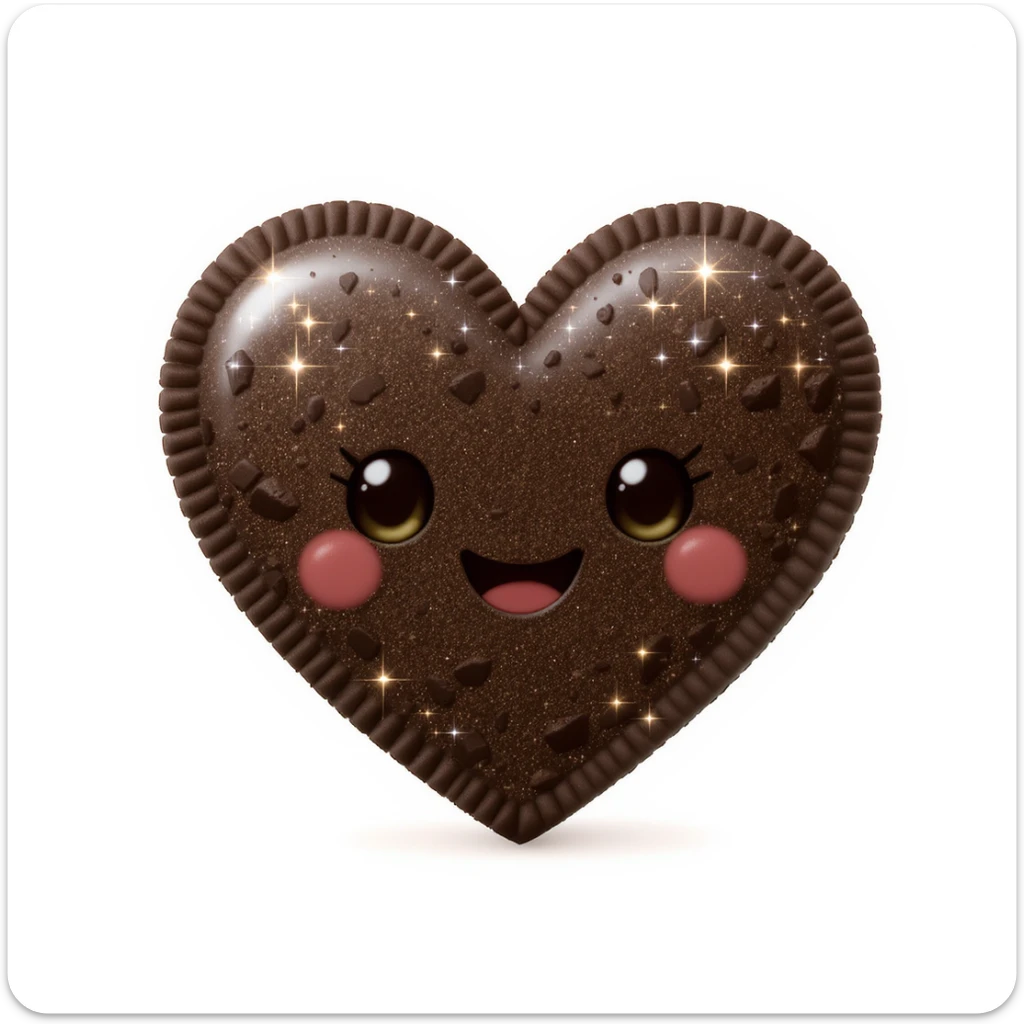 emo heart emoji, cute and shiny, no background sticker