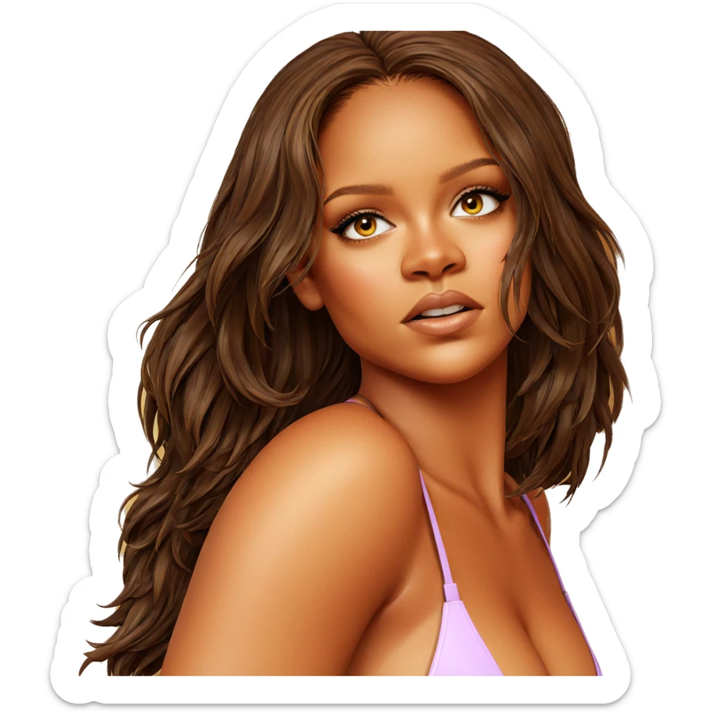 brown haired girl in bikini sticker