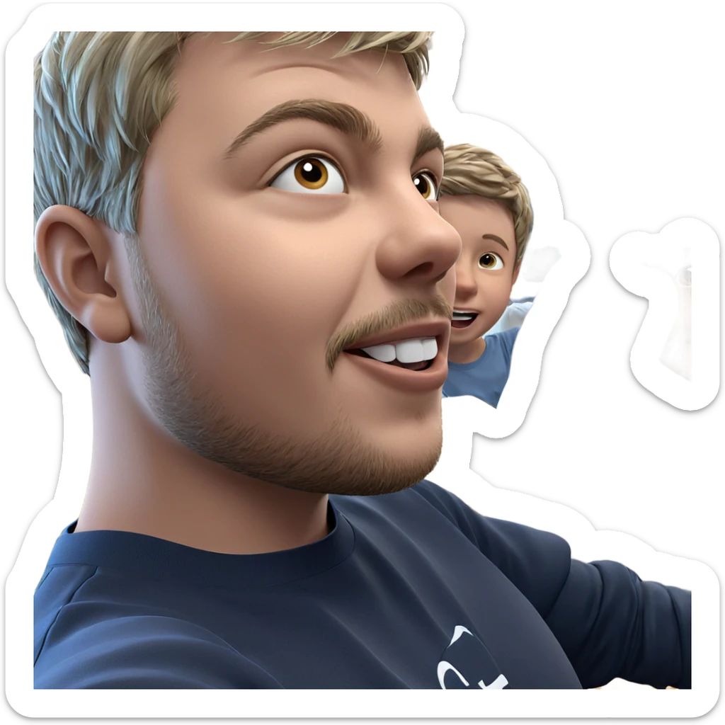 boys having fun indoors sticker