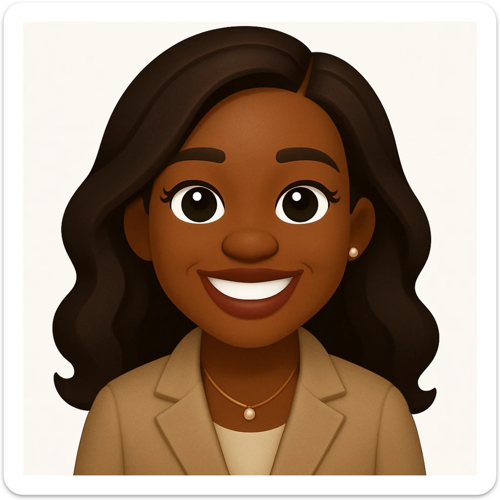 turn the second man in emoji style of the 1st image, match the facial features and match dressing style of the 2nd image, she is wearing suit sticker