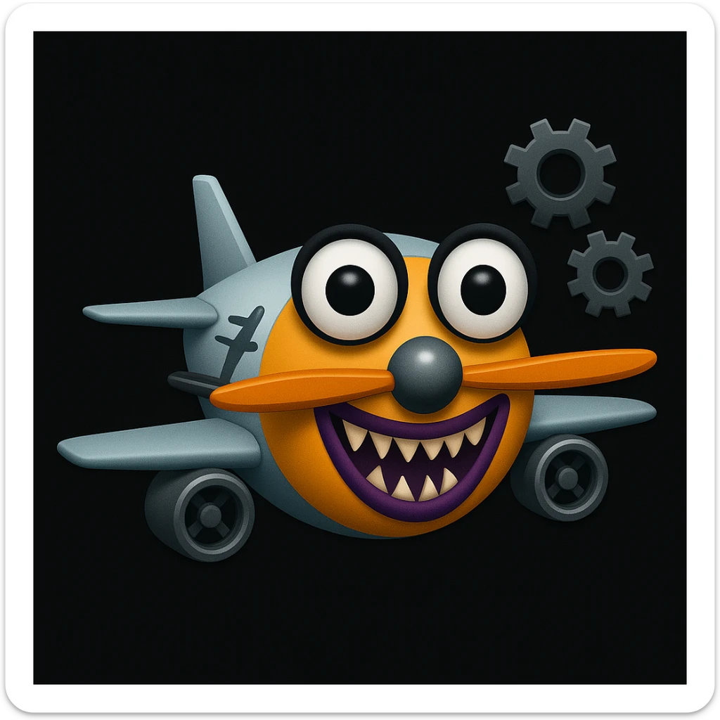 Avions manege du parc saint paul en emoji  rajoute et garde aspect terrifiante et rajoute  sticker