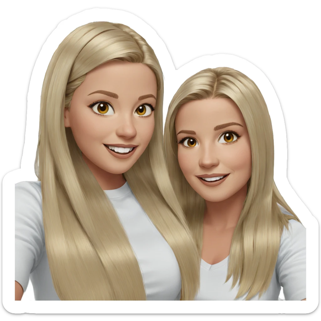smiling girls with blonde hair sticker