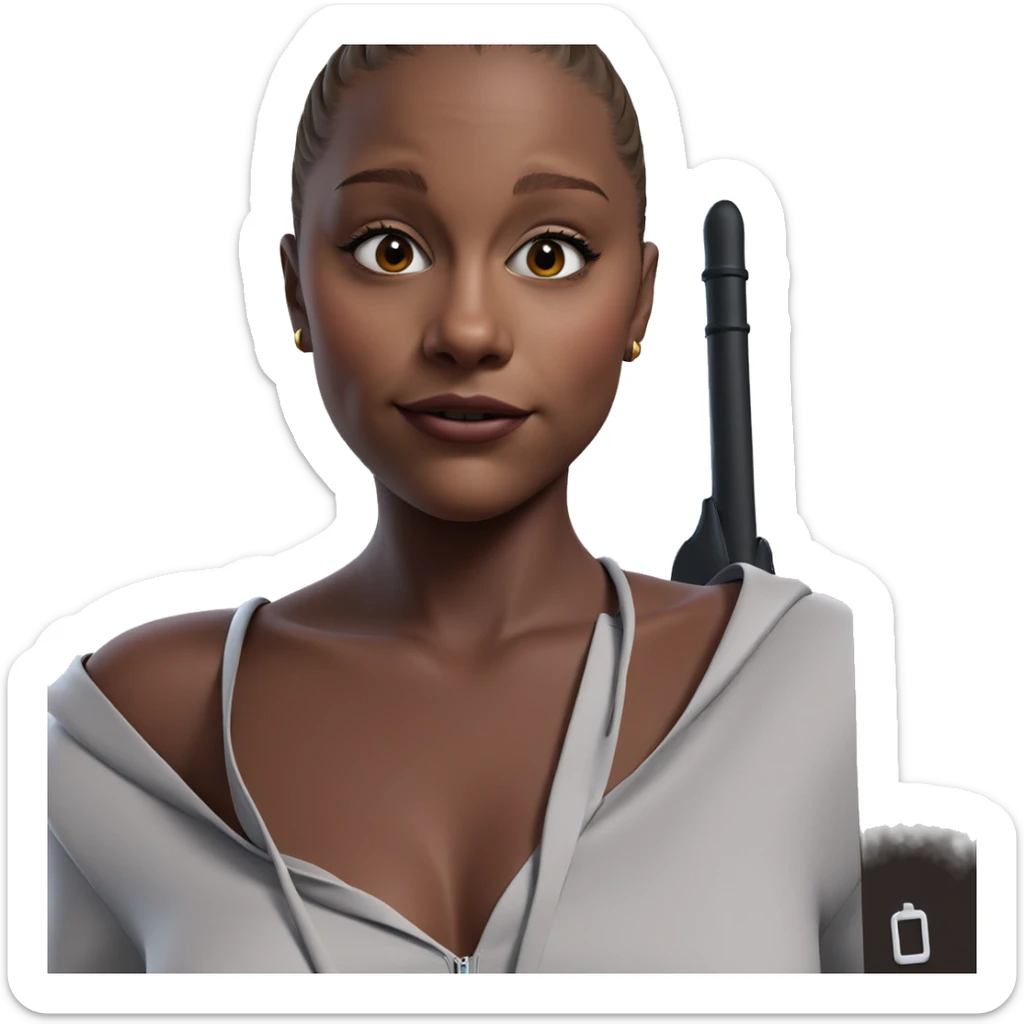 dark-skinned girl in hood sticker