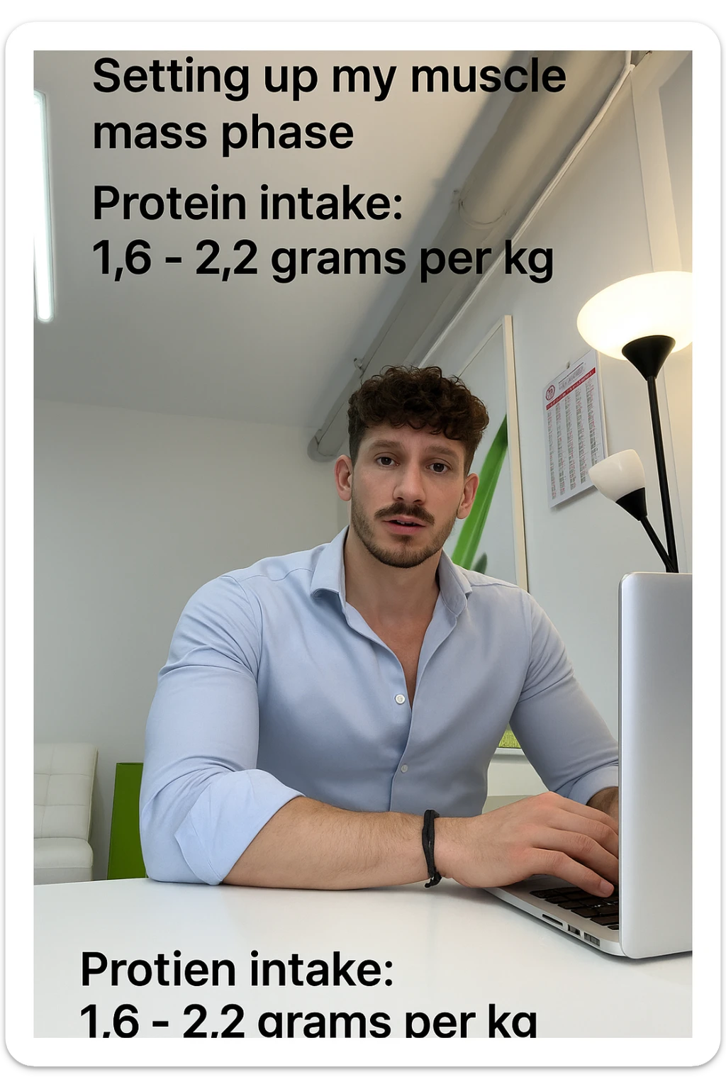 Uomo che imposta la sua fase di massa a proteine intorno 1.6 - 2.2g per kg sticker