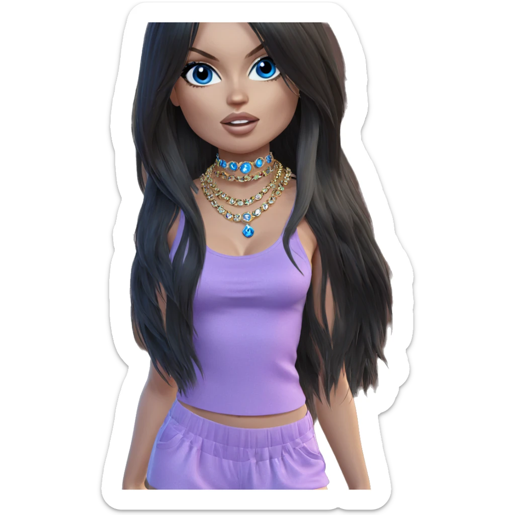 girl with blue eyes jewelry sticker