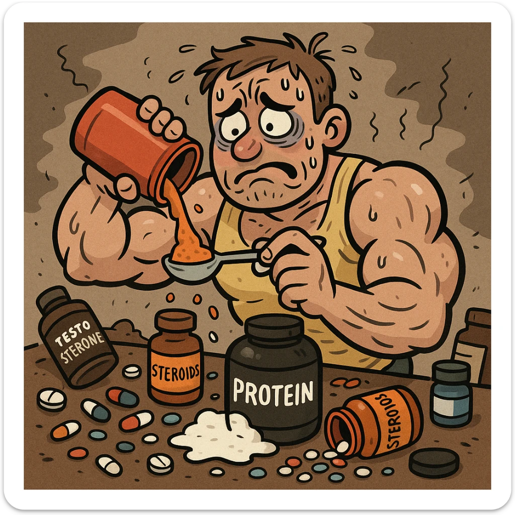  bodybuilder che fa dosaggi a caso, e quindi sta male sticker