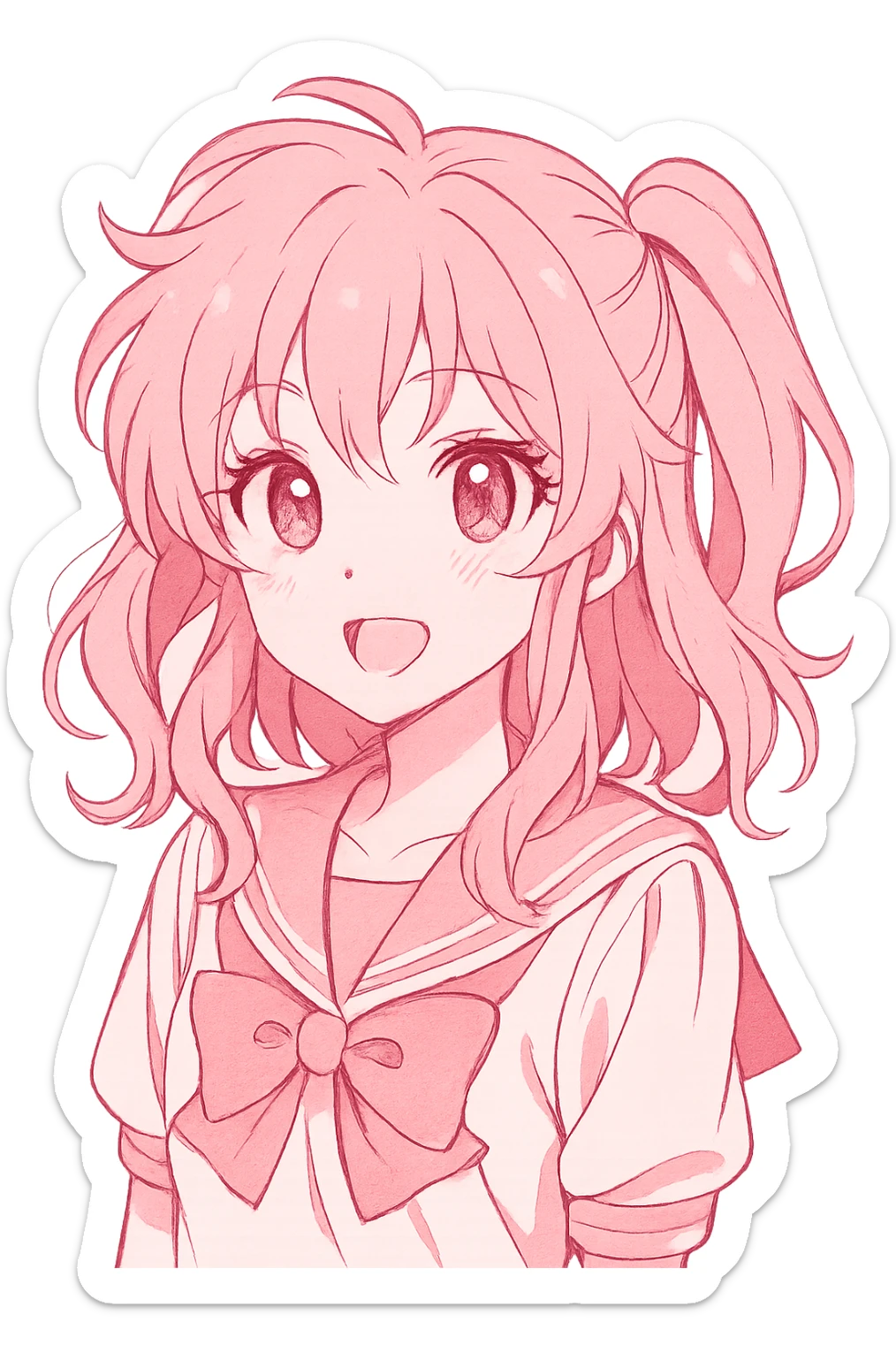 Pink anime ,remove background sticker
