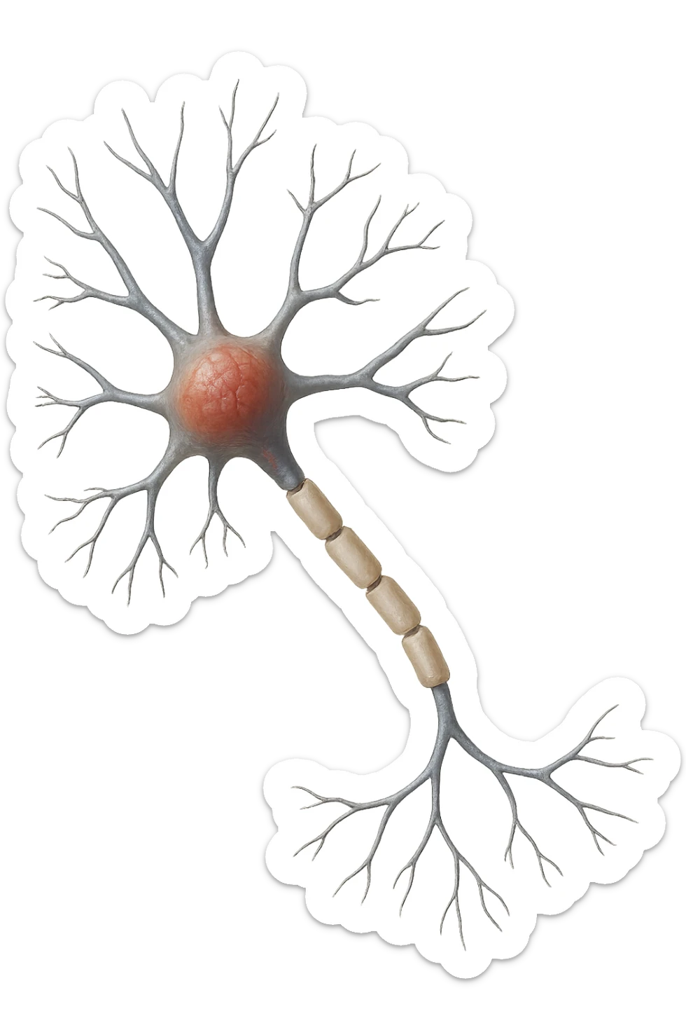 neurone umano anatomico realistico, iperrealistico 4k sticker