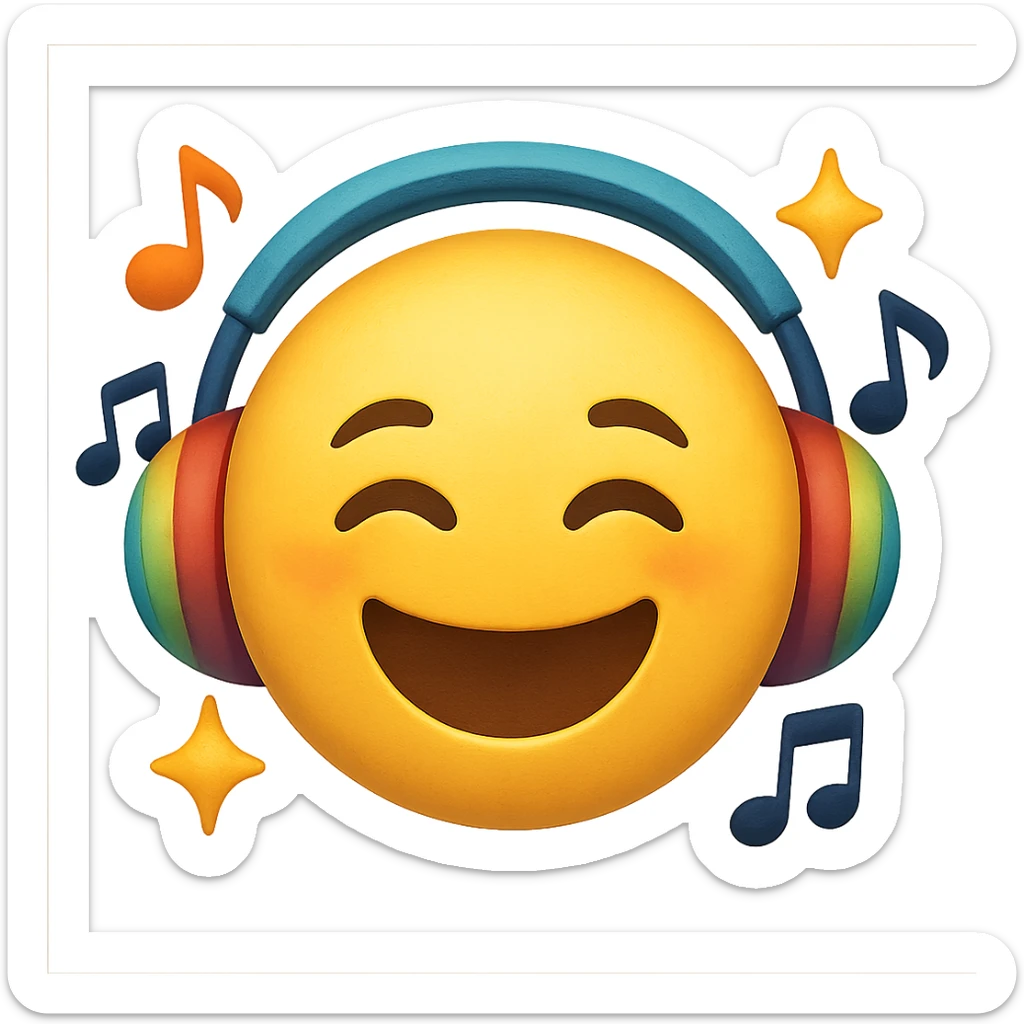 gay pride emoji, rainbow headphones, musical and lively sticker