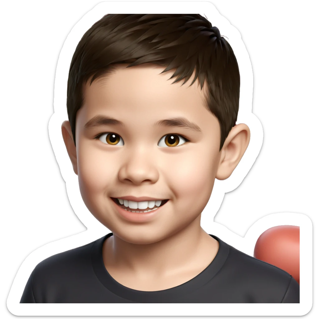 smiling boy in shirt sticker