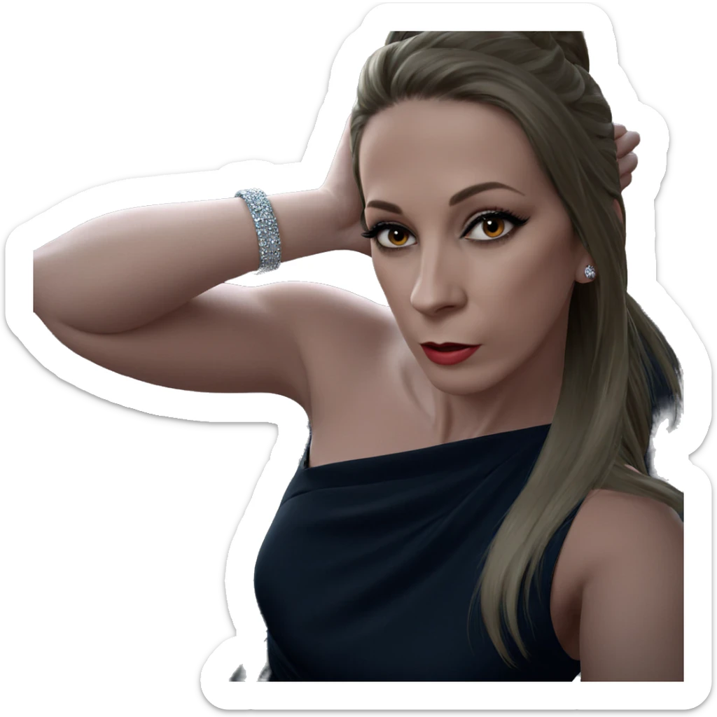 elegant girl in dress sticker