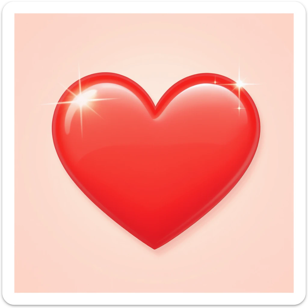 heart emoji, cute and shiny, no background sticker