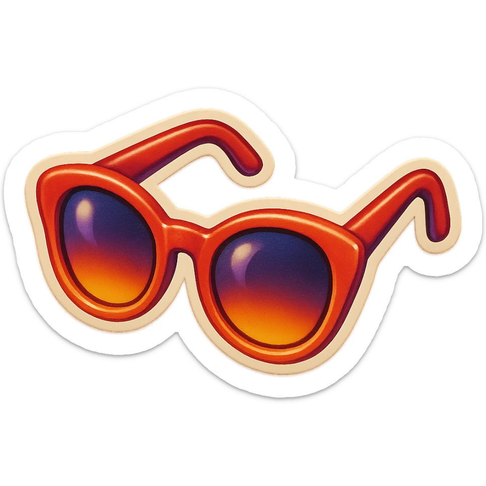 aesthetic accessories, vintage sunglasses, retro color palette sticker