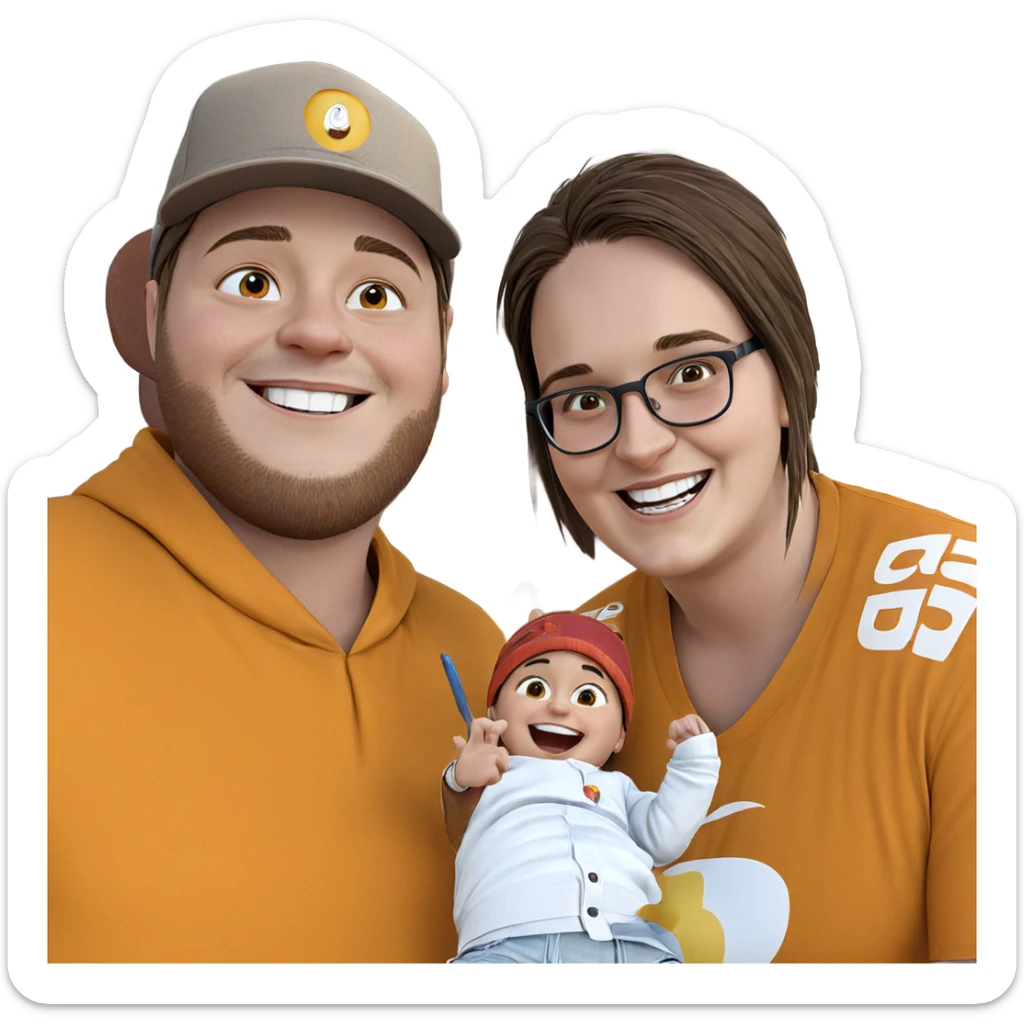 boys enjoying a sunny day sticker