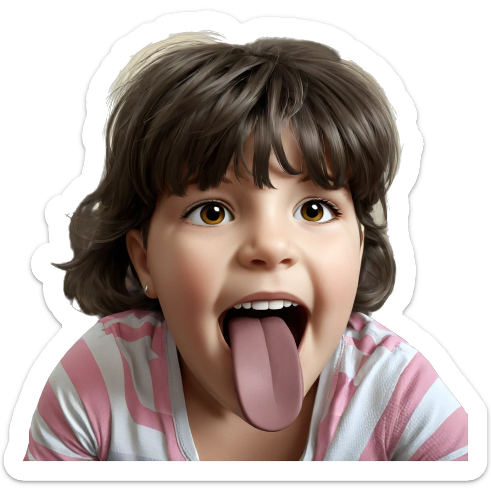 girl posing in striped shirt sticker