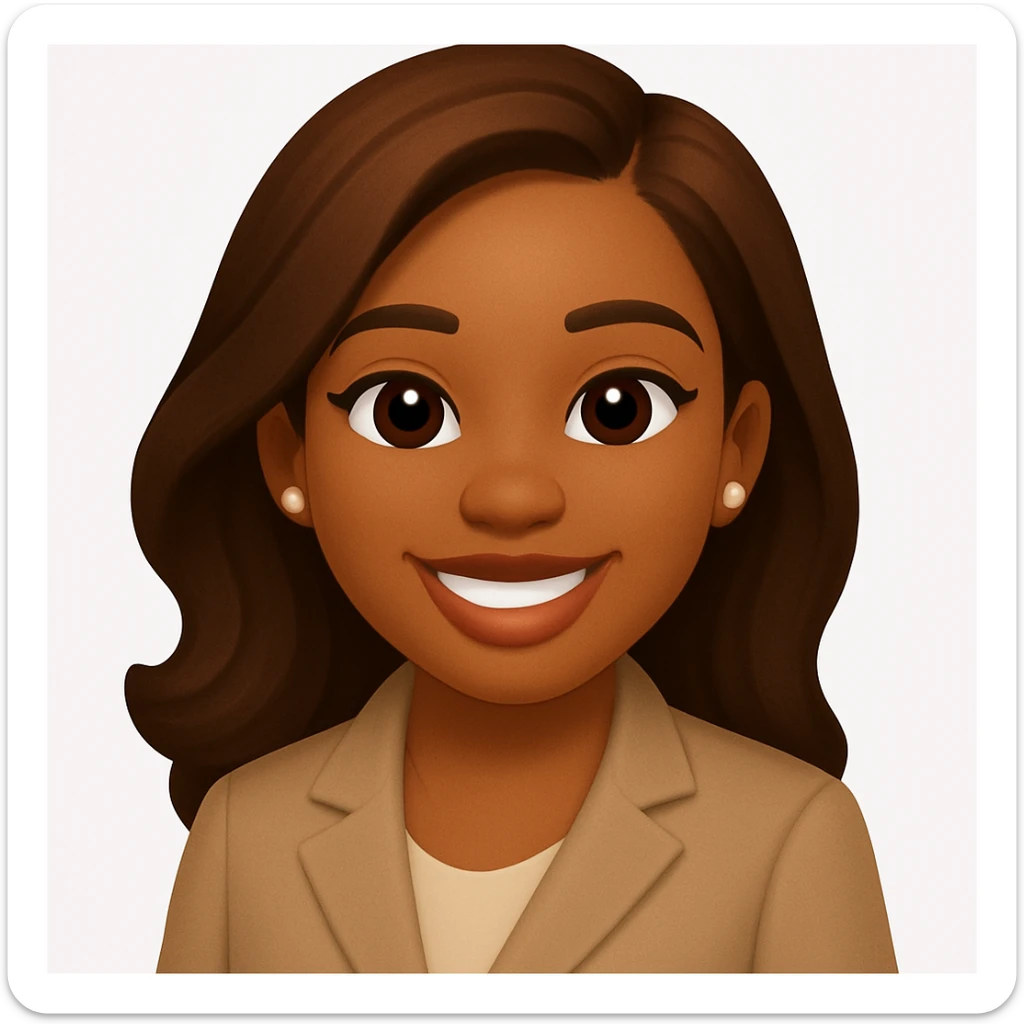 turn the second man in emoji style of the 1st image, match the facial features and match dressing style of the 2nd image, she is wearing suit sticker