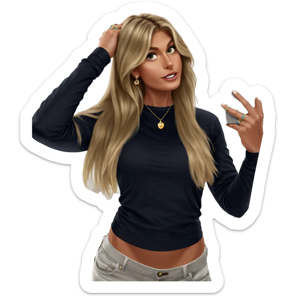 blonde male selfie with jewelry sticker