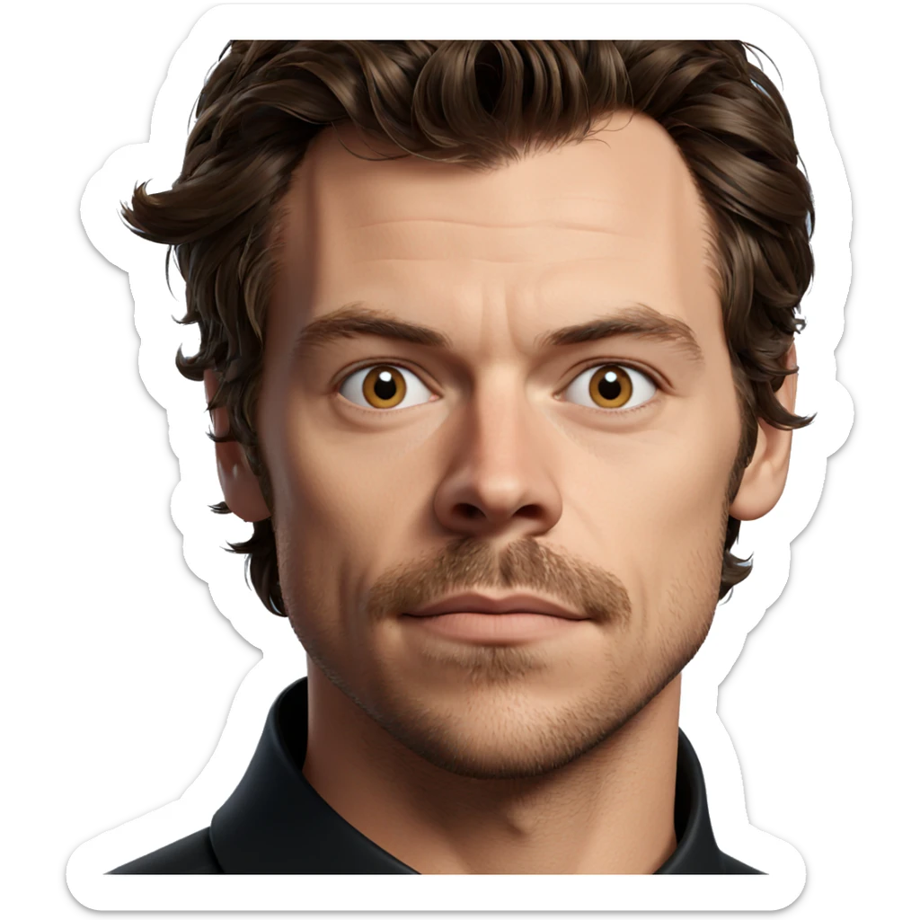 brown-haired man with mustache sticker
