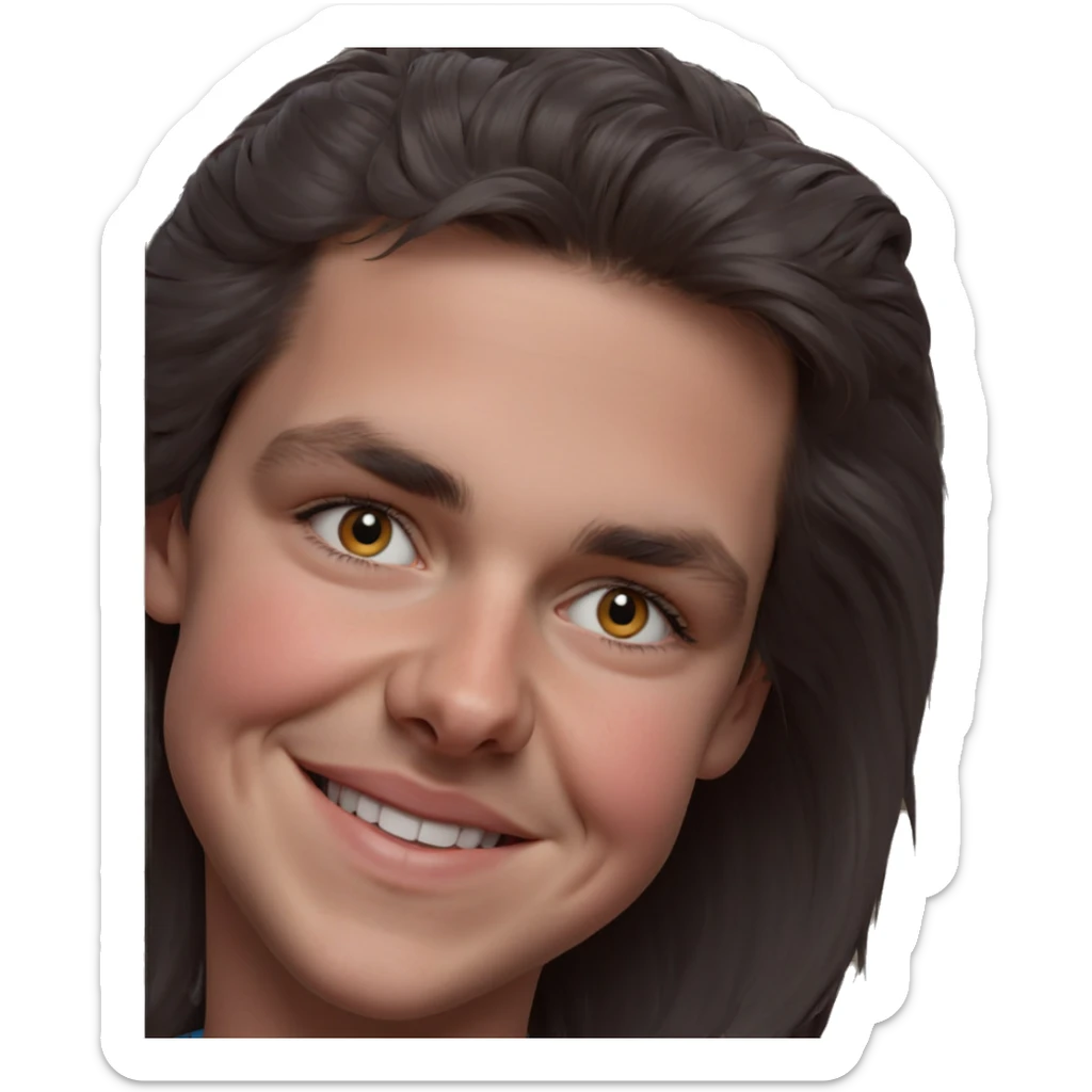 smiling girl portrait looking at viewer sticker