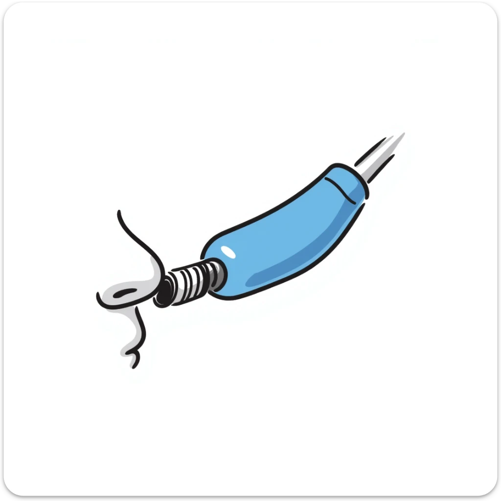 Hand-drawn blue mouthpiece bit with breathing tube for oxygen measurement, VO2 max testing equipment with nose clip sticker