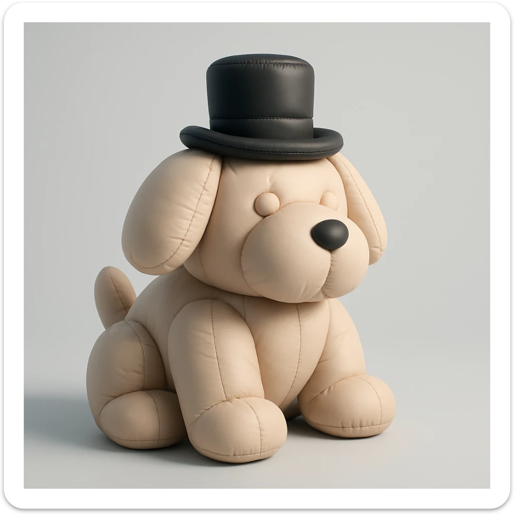 dog with tophat sticker