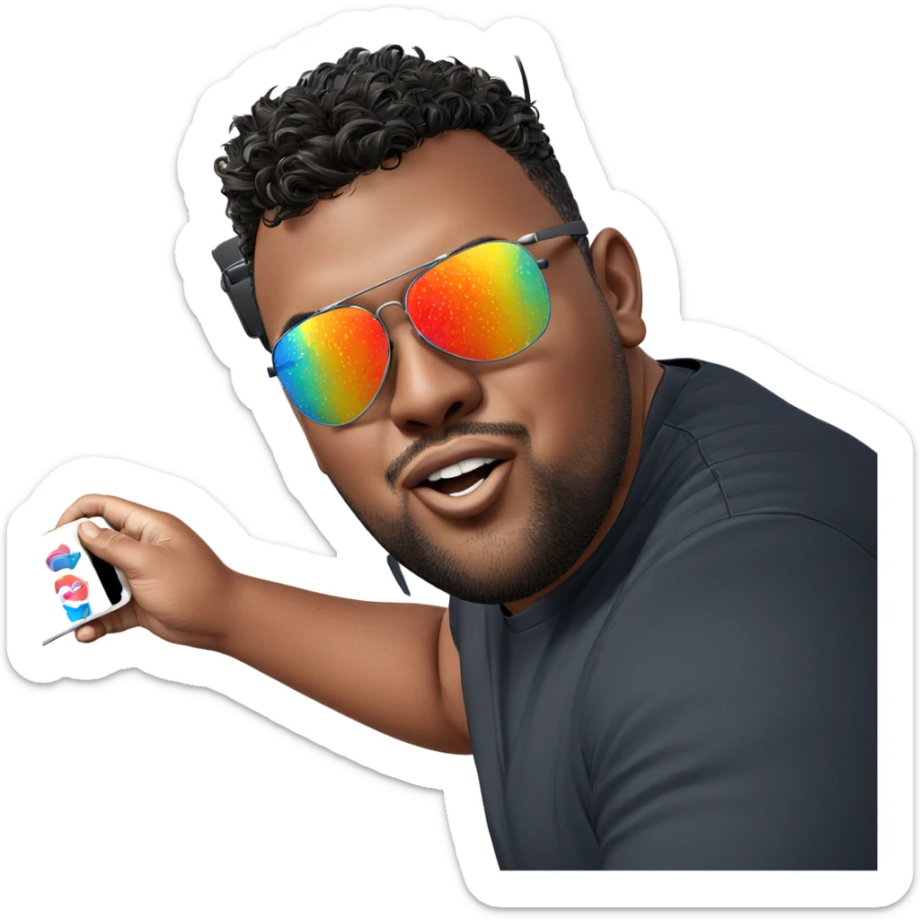 dark-skinned male in sunglasses sticker