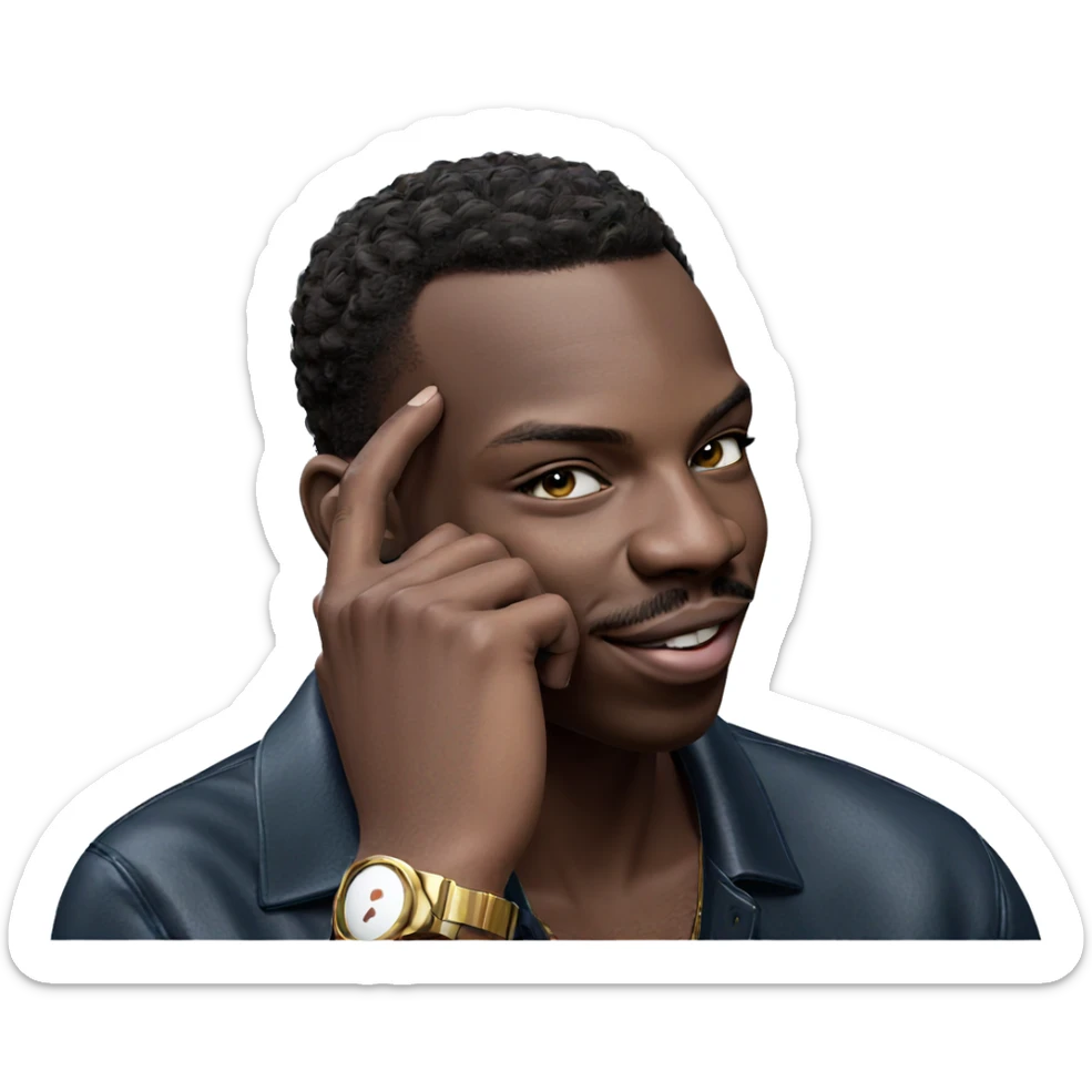 stylish dark-skinned male portrait sticker