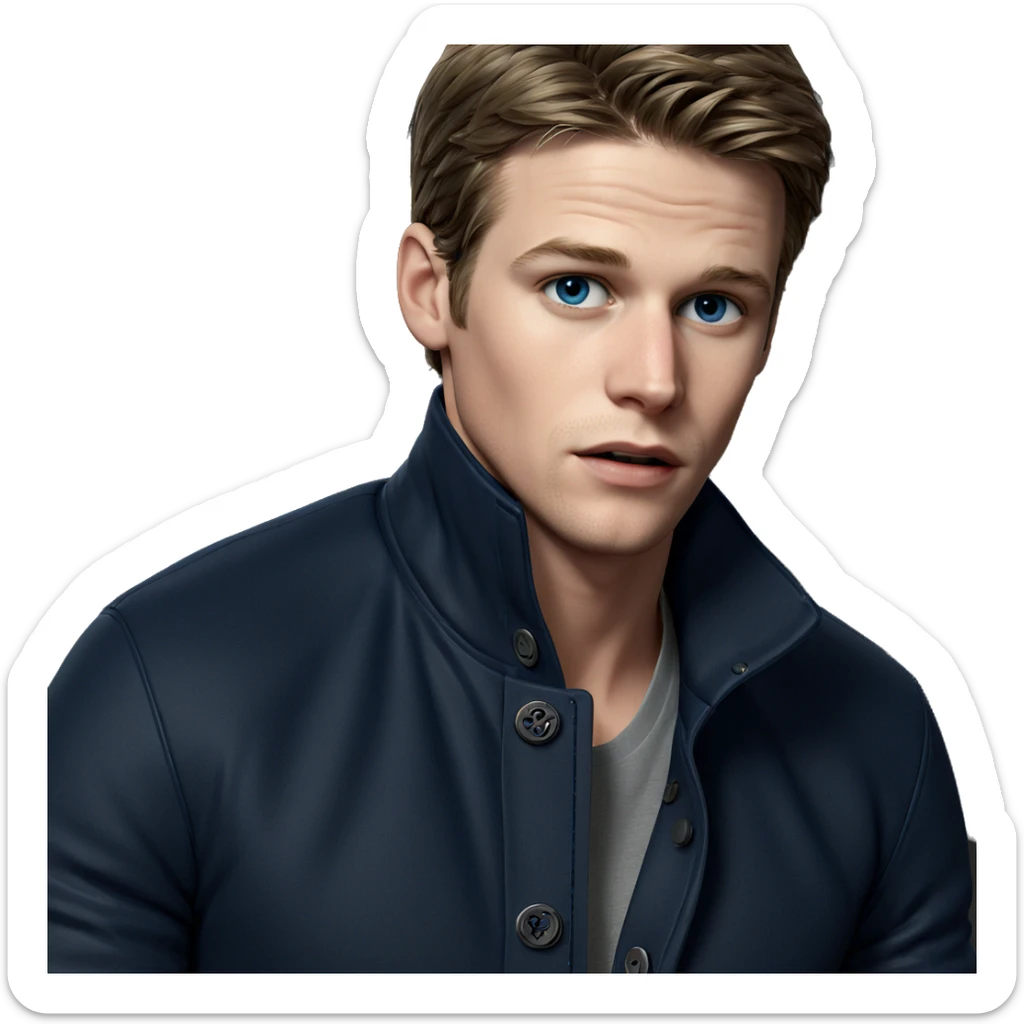 blue eyed boy in jacket sticker