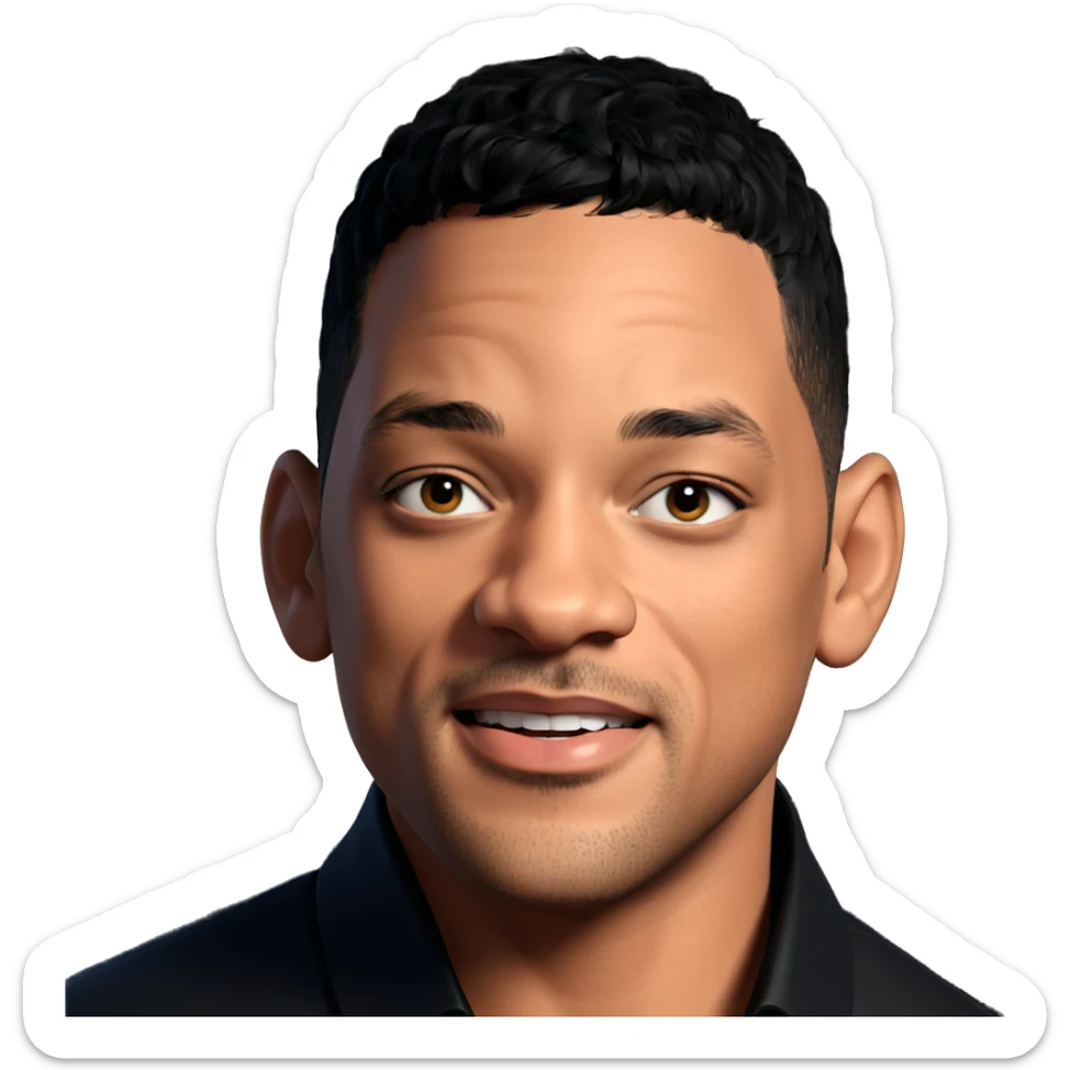 black haired boy portrait sticker