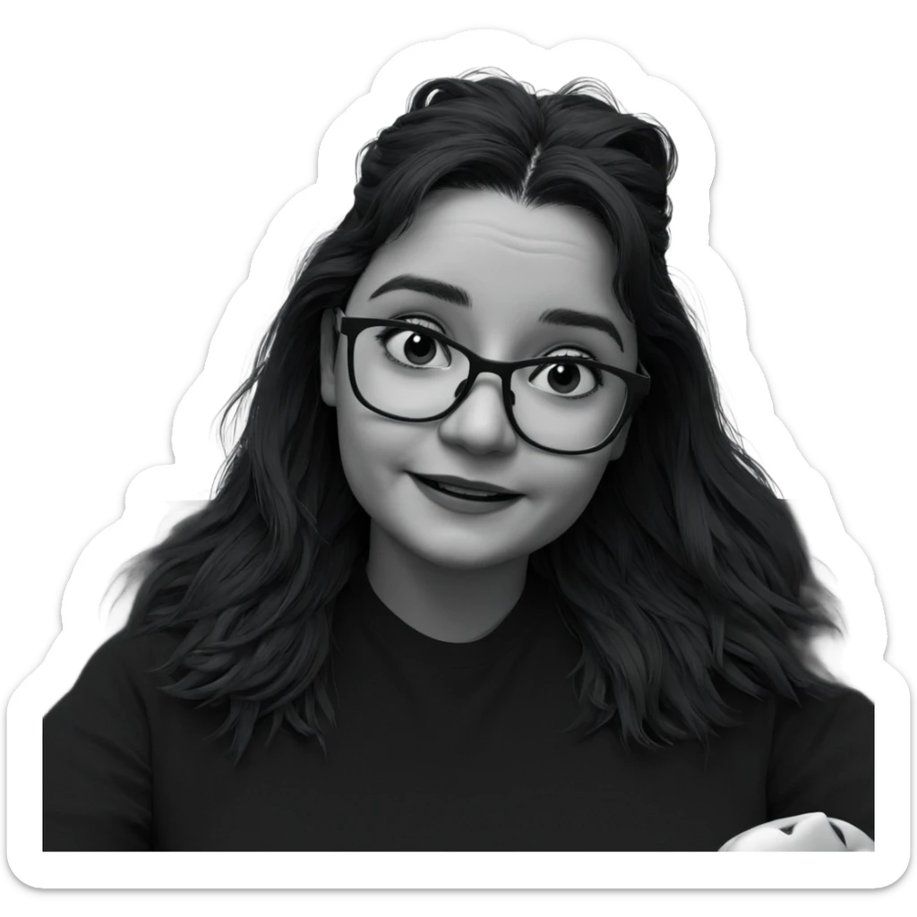 smiling girl in monochrome sticker