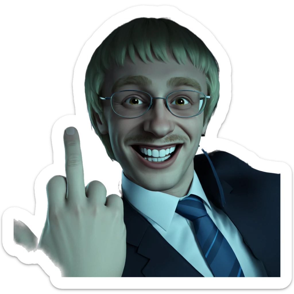 cheerful boy with necktie sticker