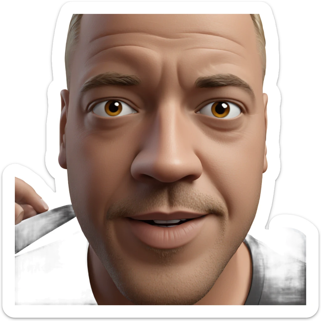 male portrait with facial hair sticker