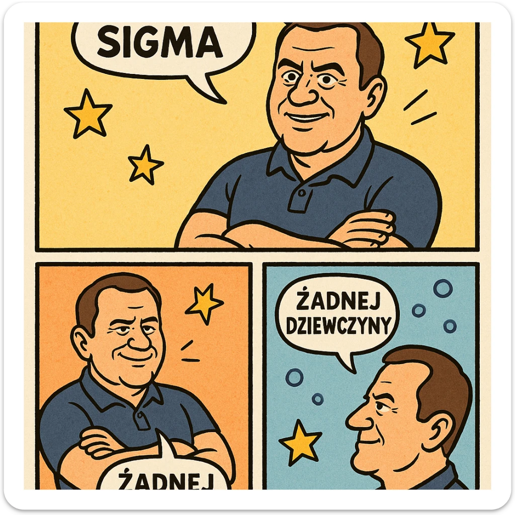 zrób komis, że ktoś jest "sigma" żart. Inspiruj się zanymi twarzami (in polish language) sticker