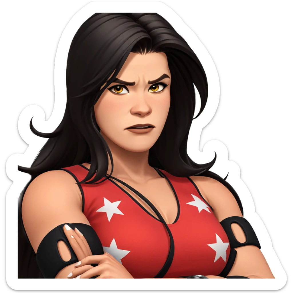 confident girl with crossed arms sticker