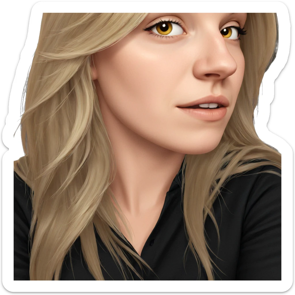 blonde girl portrait looking viewer sticker