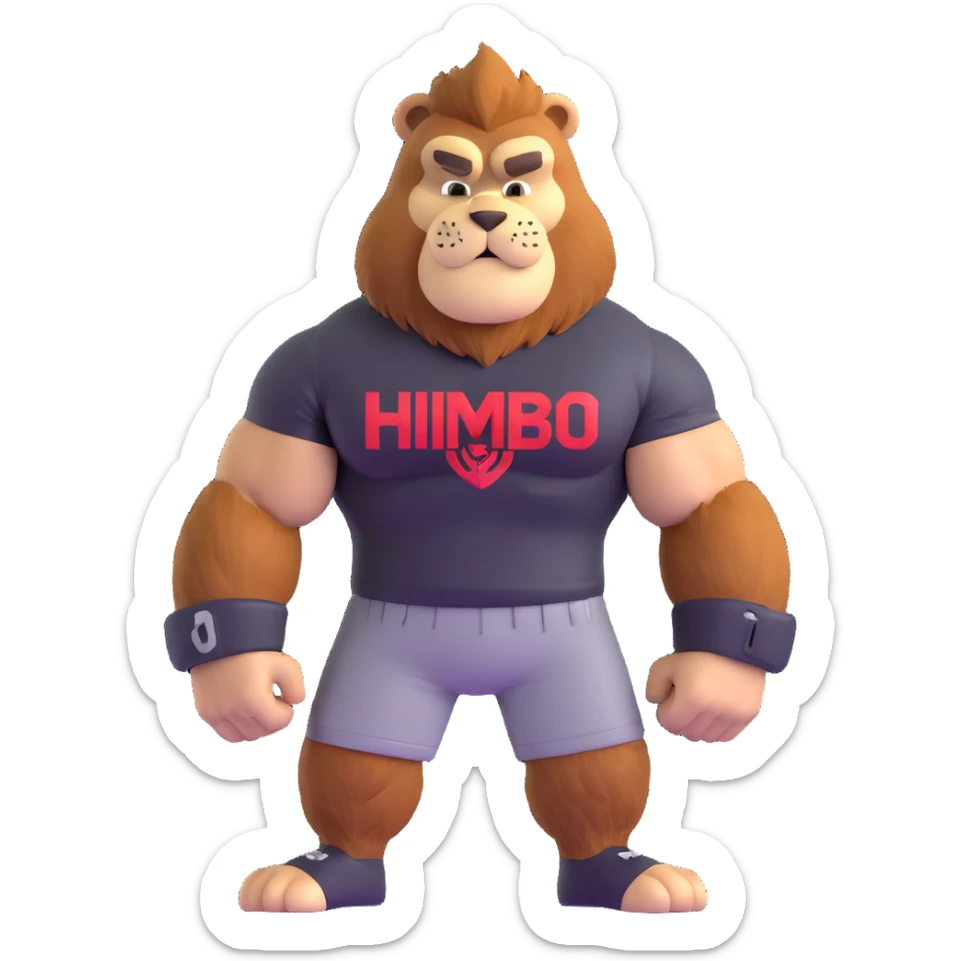 muscular furry character wearing a t-shirt that says 'Himbo Gunners' sticker