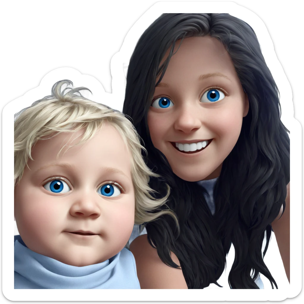 smiling girls with blue eyes sticker