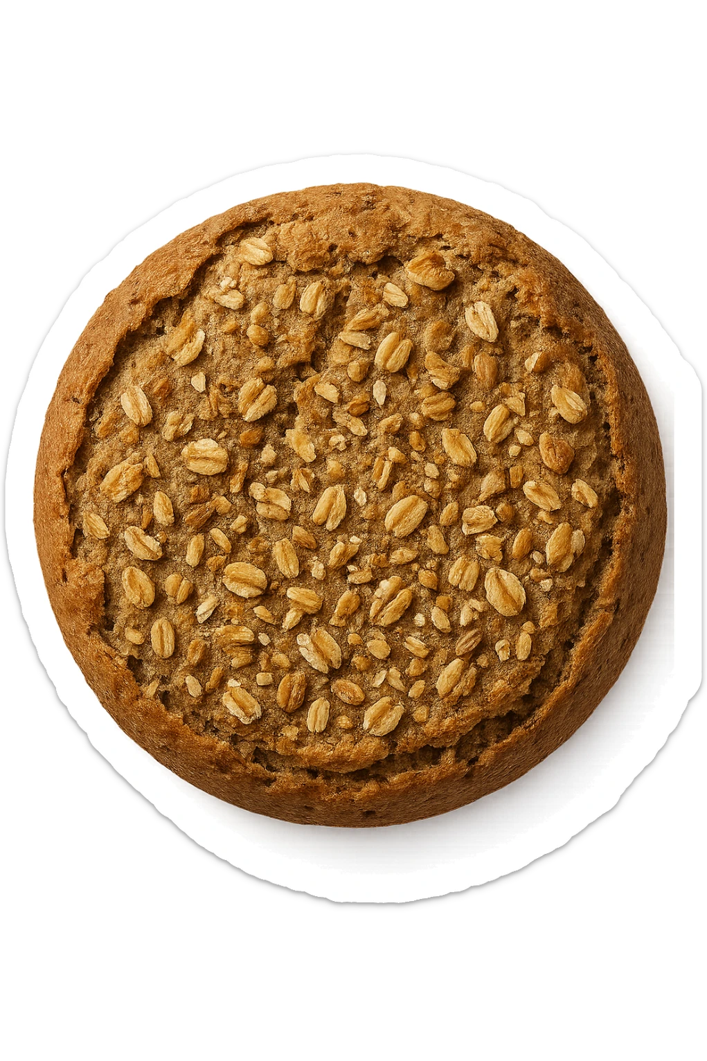 crusta di frumento a cereali spezzettati vista dall'alto, iperrealistiche 4k sticker