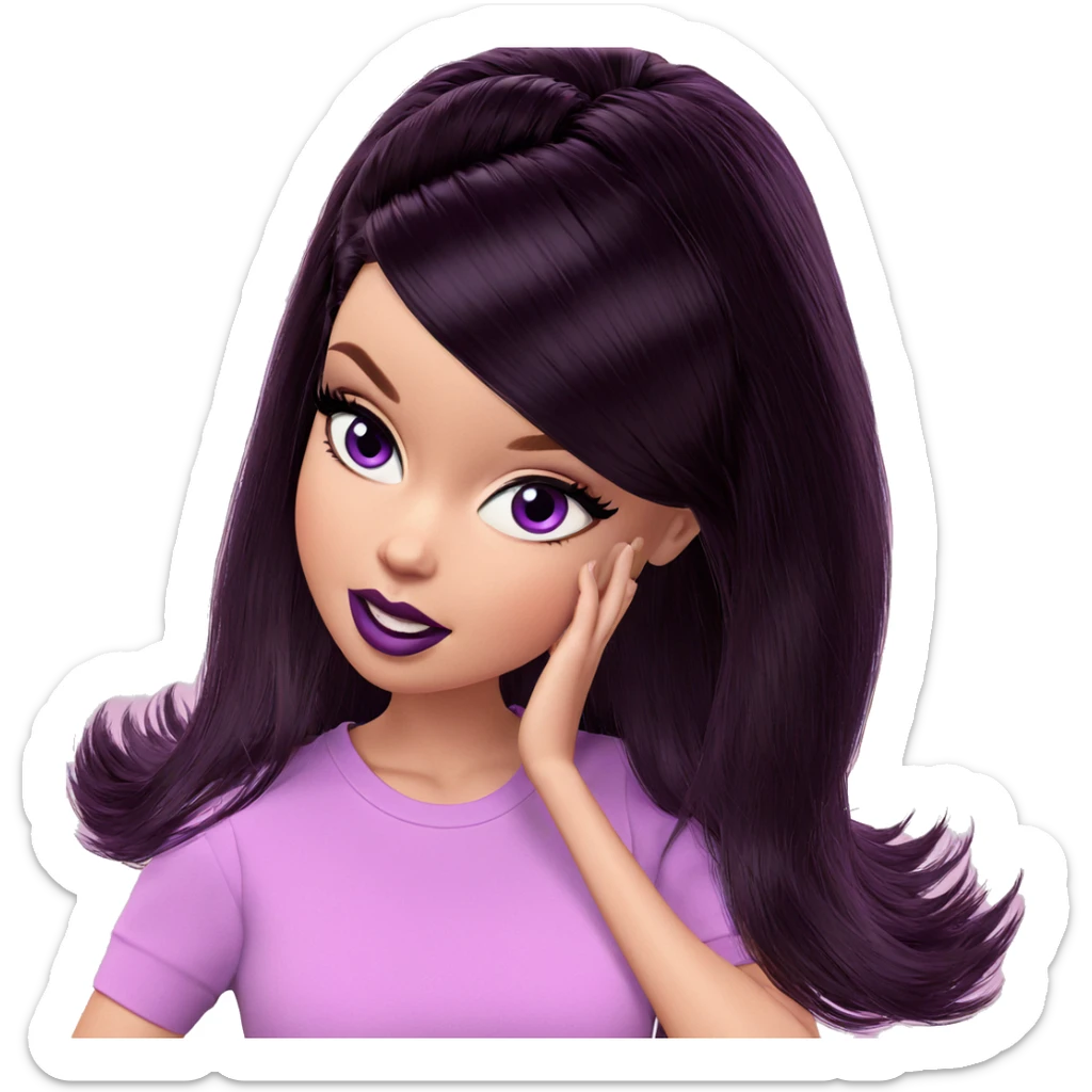 mysterious girl with purple eyes sticker