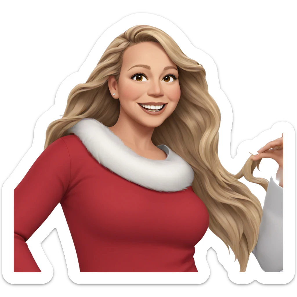 smiling girl with long hair sticker