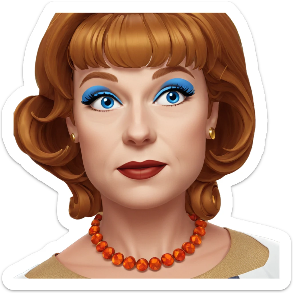 elegant girl with blue eyes sticker