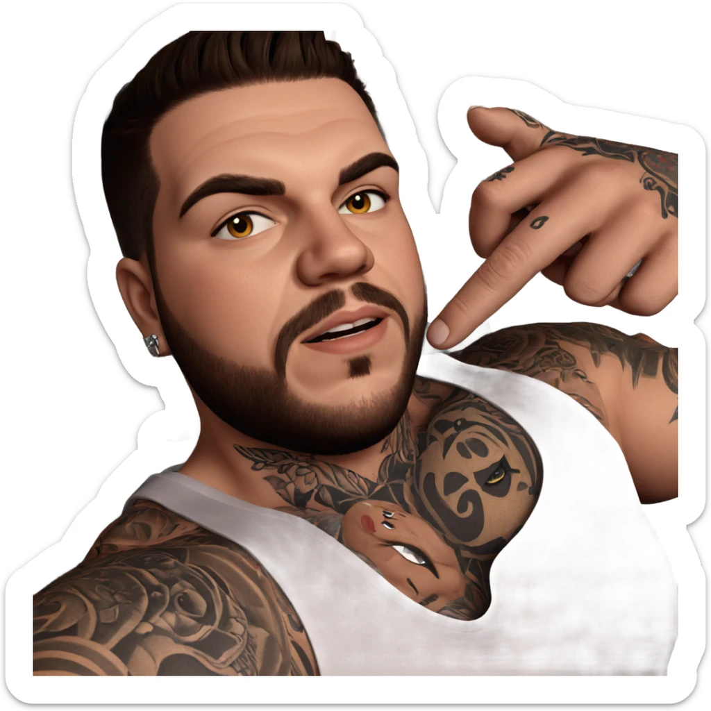 male portrait with tattoos sticker