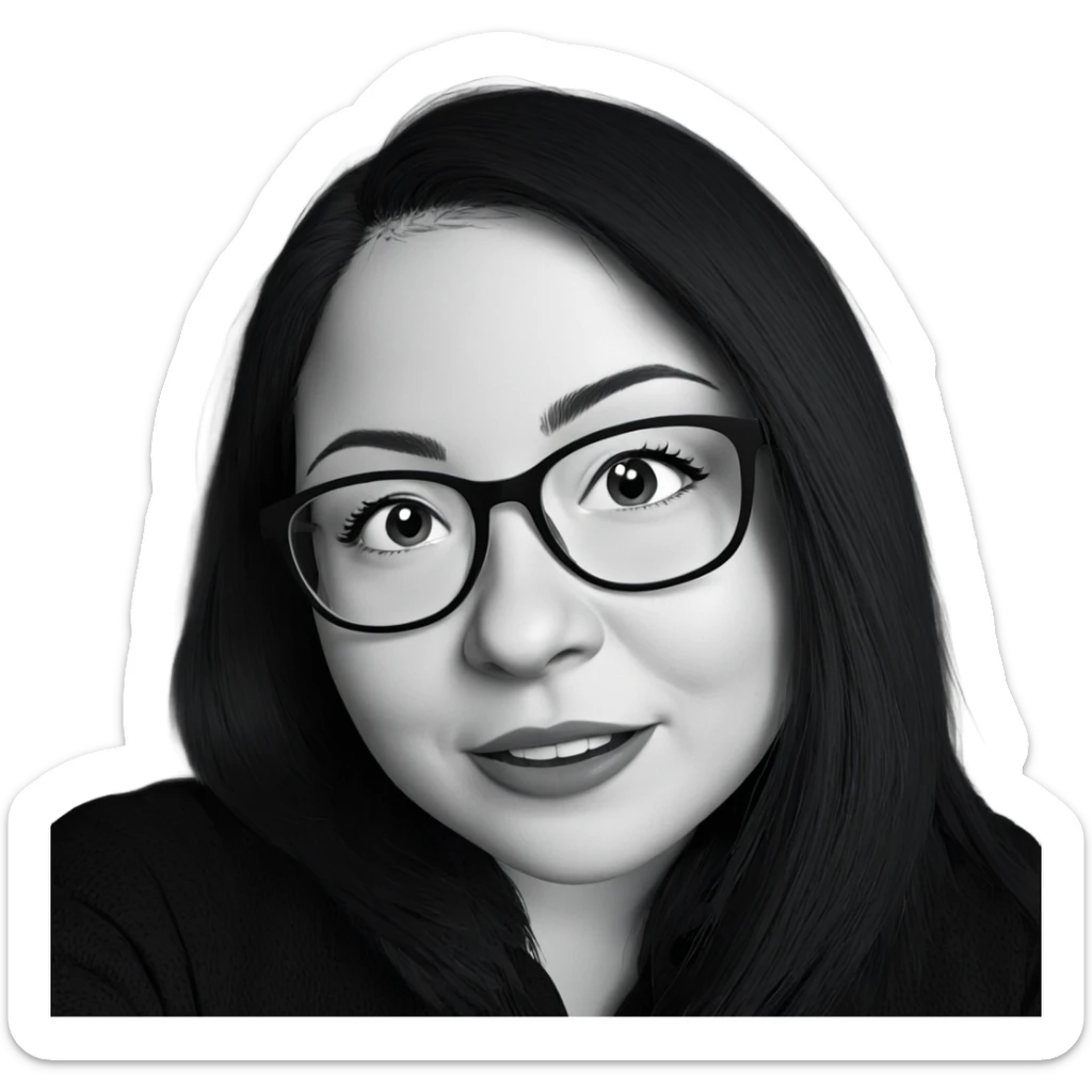 smiling girl in monochrome sticker