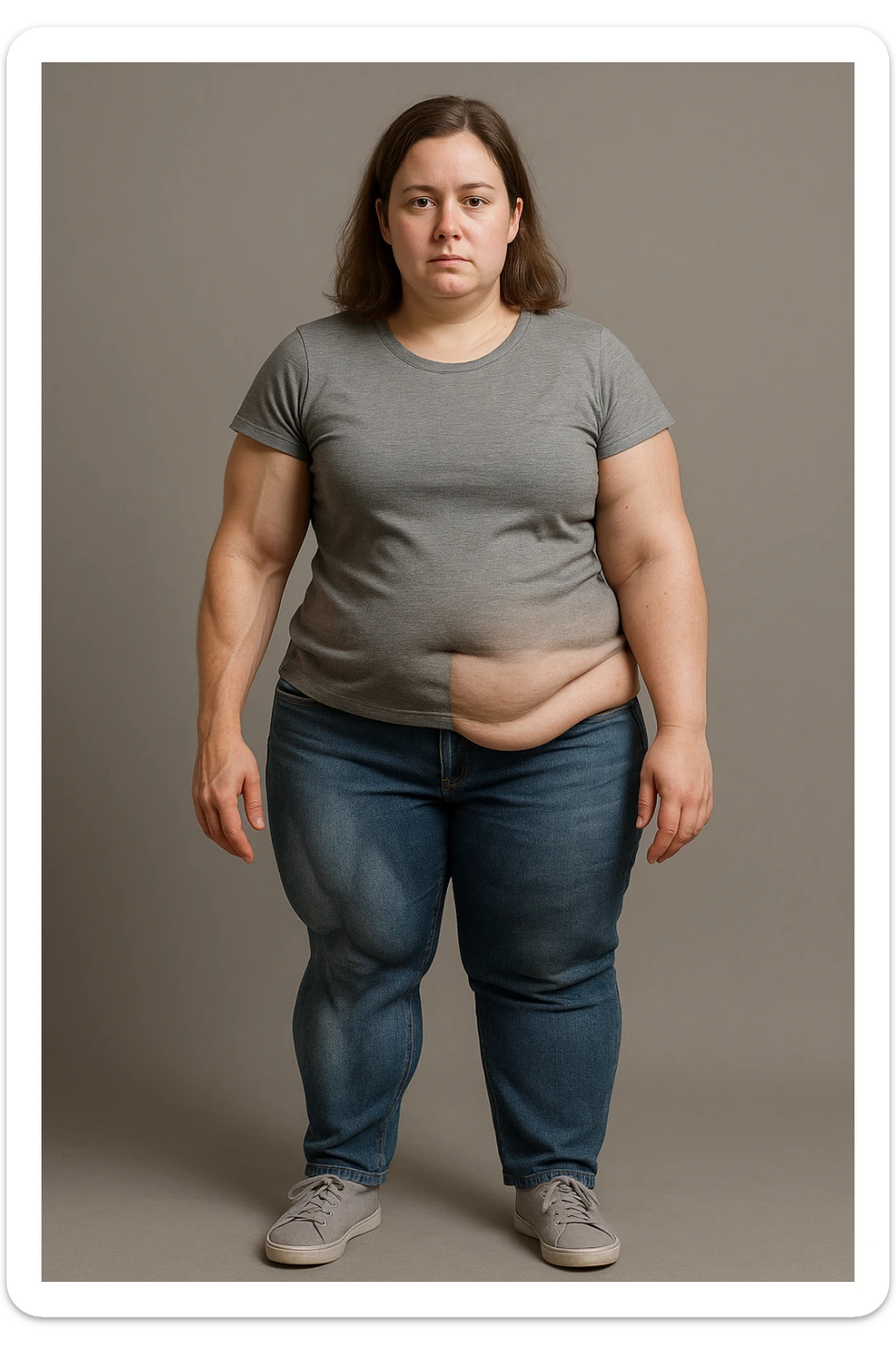 Donna Composizione Corporea Sbilanciata donna vestita su un corpo umano in 3D sticker