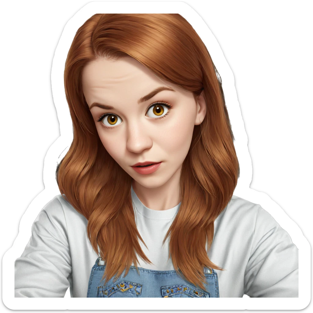 realistic portrait of girl sticker