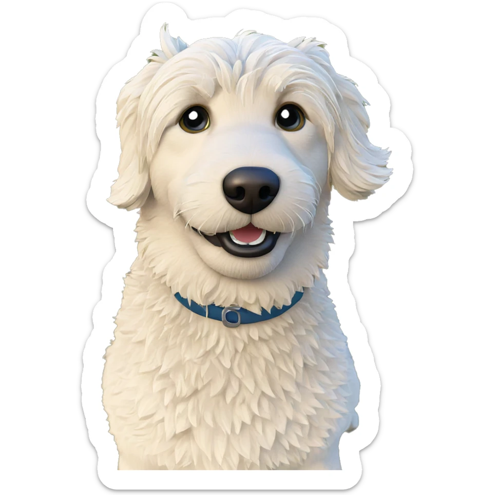 dog in grass outdoors sticker