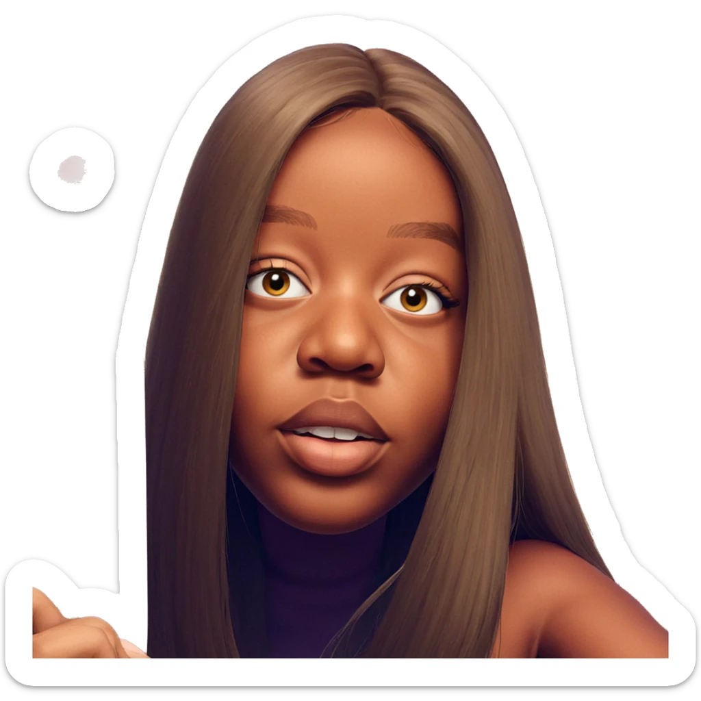 long haired meme portrait sticker