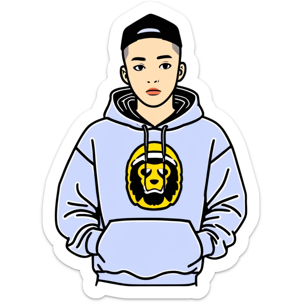 niky savage con felpa bape sticker