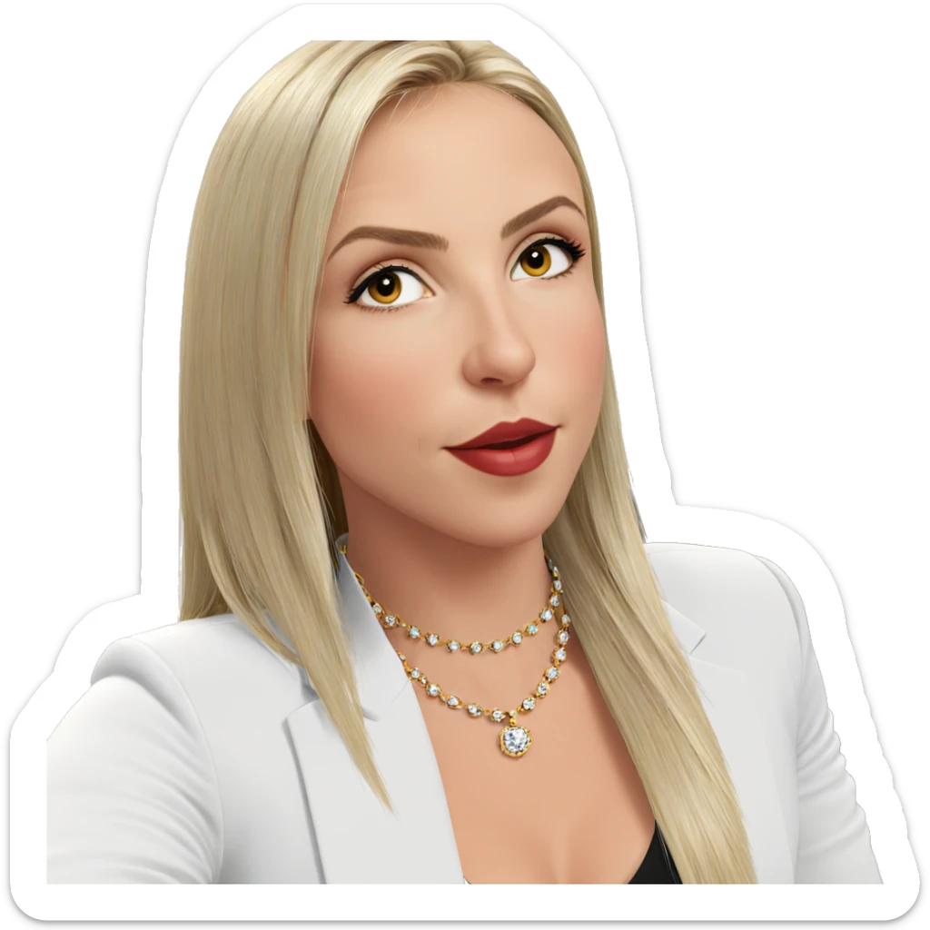 blonde beauty with elegant jewelry sticker